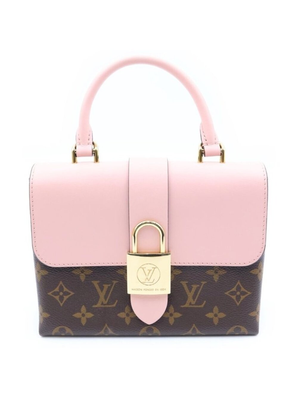 Louis Vuitton Monogram Locky BB 2-Way Shoulder Bag Brown Rose Poudre